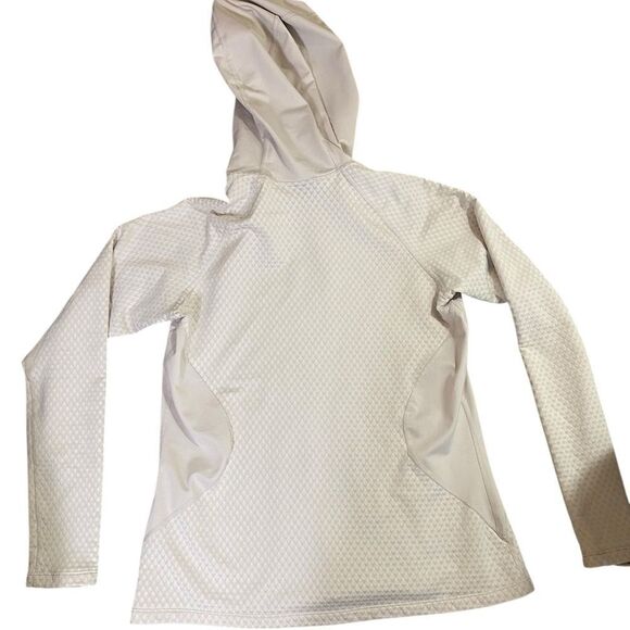 Nike Pro Hyperwarm L long sleeve Athletic top Cream Thumb loop Hooded - Picture 4 of 7